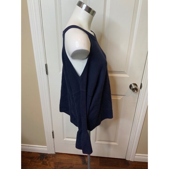 Knitted & Knotted Anthropologie Navy Blue Cold Shoulder, Size M, NWT! - Picture 2 of 5